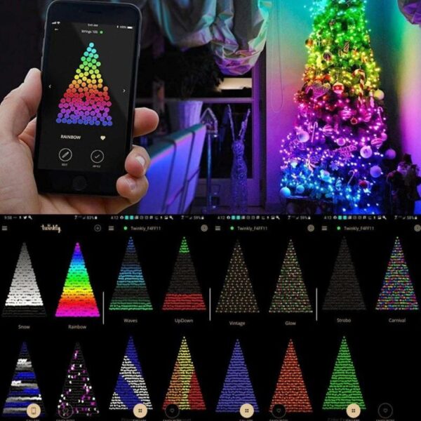 10 m Karácsonyfa LED fűzér Smart APP Control/távirányítós